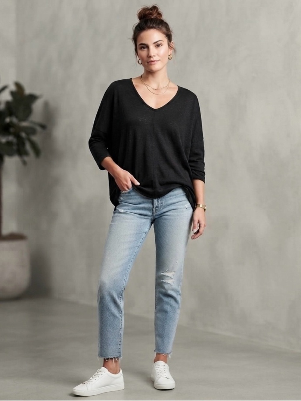 NWT Old Navy Black Slub Knit Oversized Top Size XL Relaxed Fit Casual